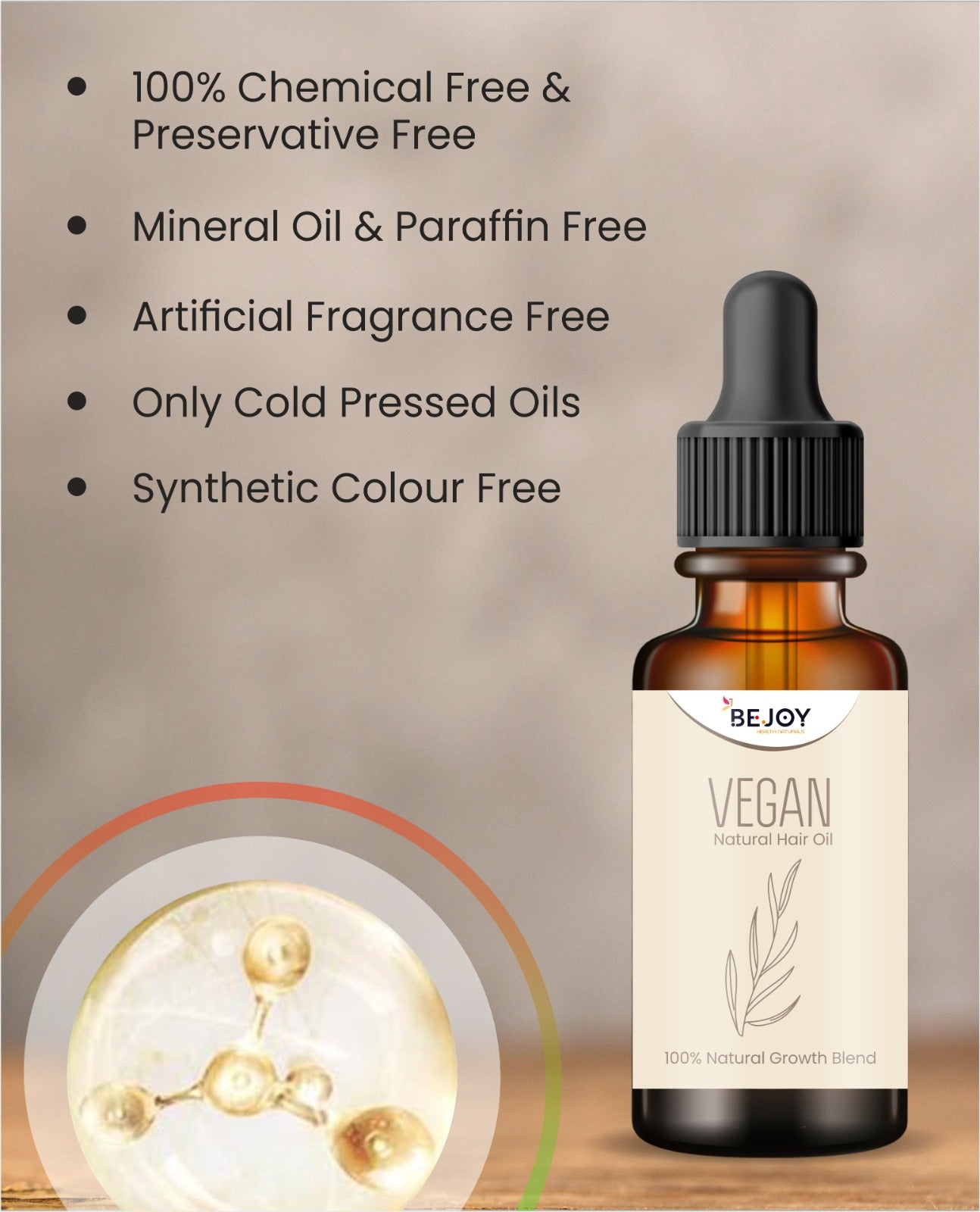 NJORA Vegan Hair Oil for Hair Fall Control & Growth | 100% Natural