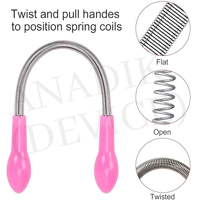 NJORA Facial Hair Spring Remover | Painless Threading Epilator, 2 pcs