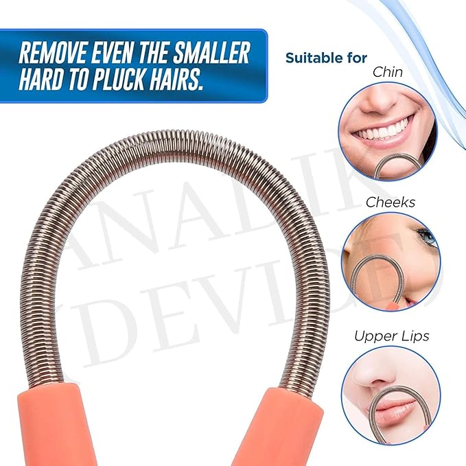 NJORA Facial Hair Spring Remover | Painless Threading Epilator, 2 pcs