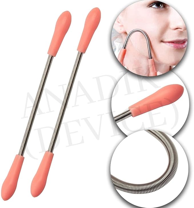 NJORA Facial Hair Spring Remover | Painless Threading Epilator, 2 pcs
