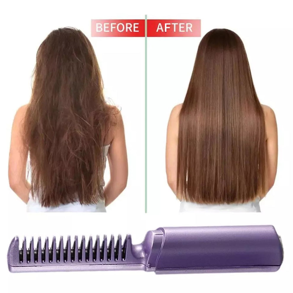 Rechargeable Mini Hair Straightener | Portable Cordless Hair Styler | 2-in-1