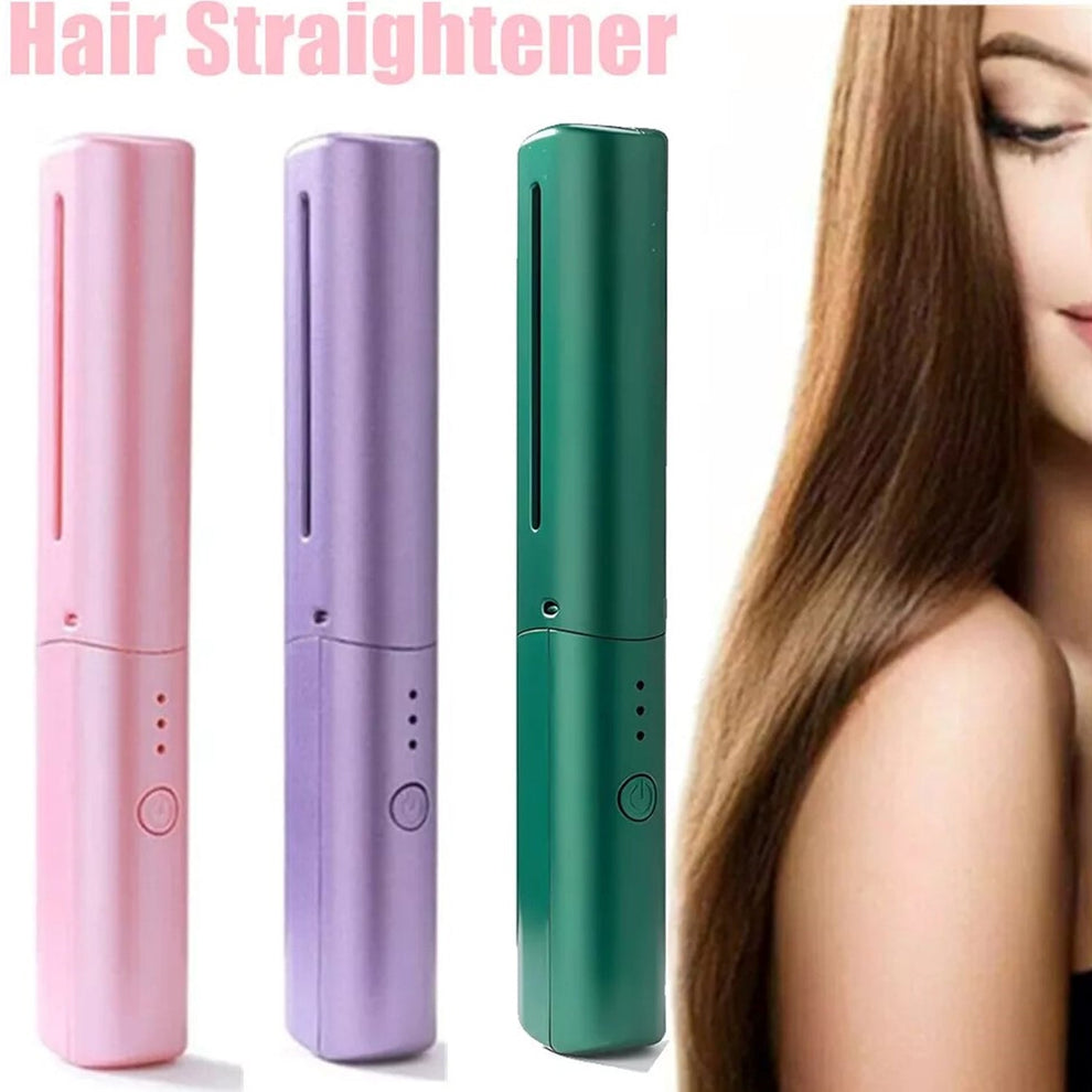 Rechargeable Mini Hair Straightener | Portable Cordless Hair Styler | 2-in-1