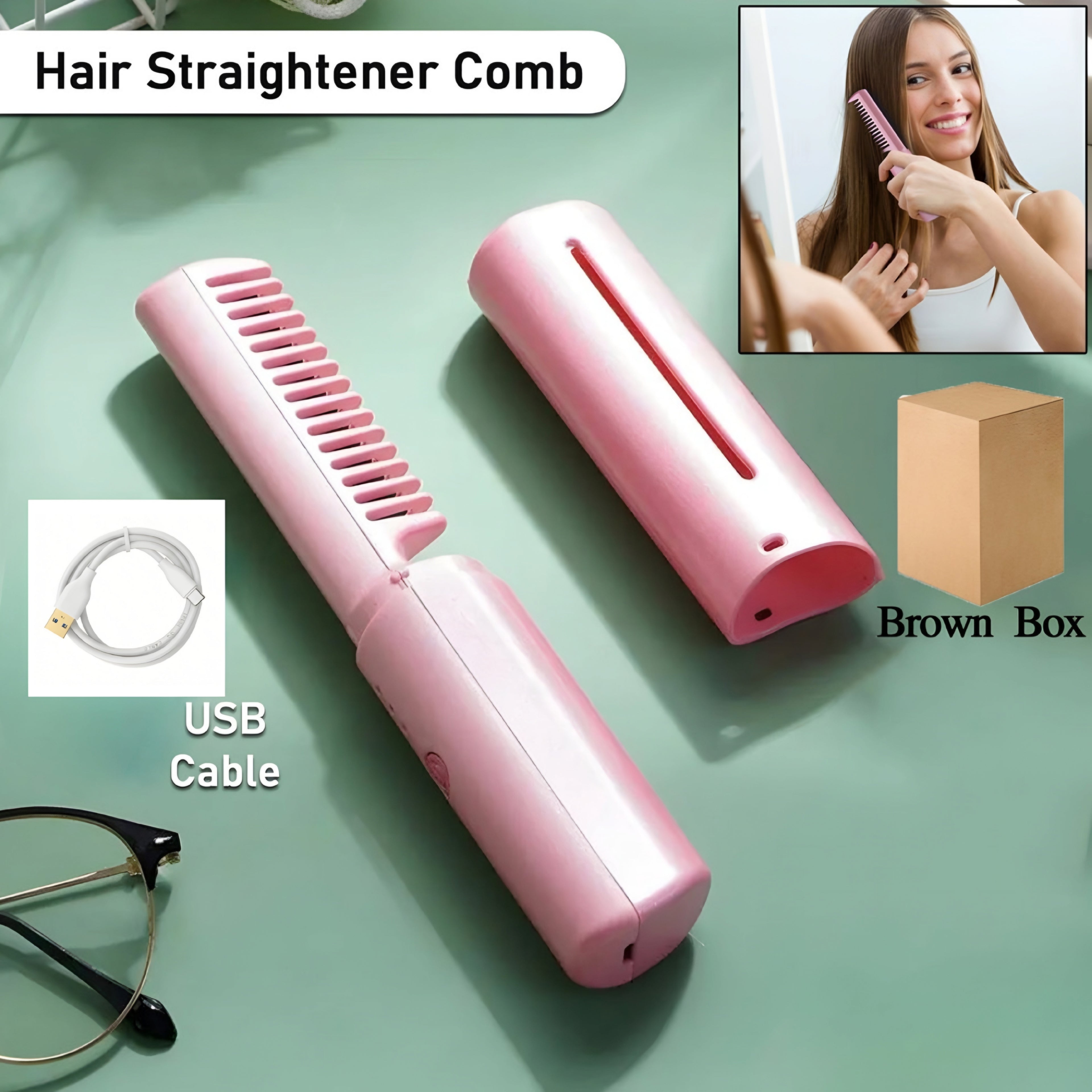 Rechargeable Mini Hair Straightener | Portable Cordless Hair Styler | 2-in-1