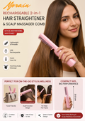 Rechargeable Mini Hair Straightener | Portable Cordless Hair Styler | 2-in-1